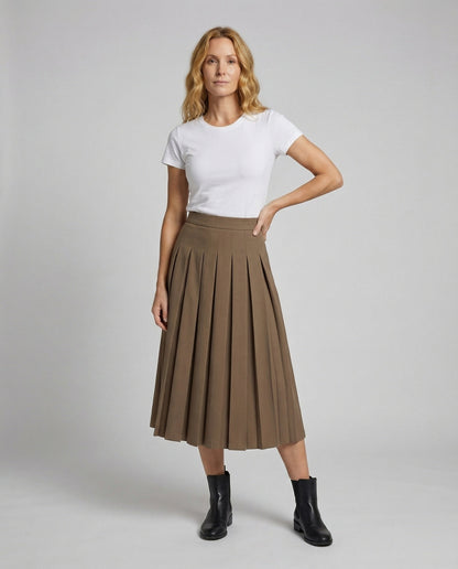 Damen A-Linie Midirock Faltenrock - Eveloria
