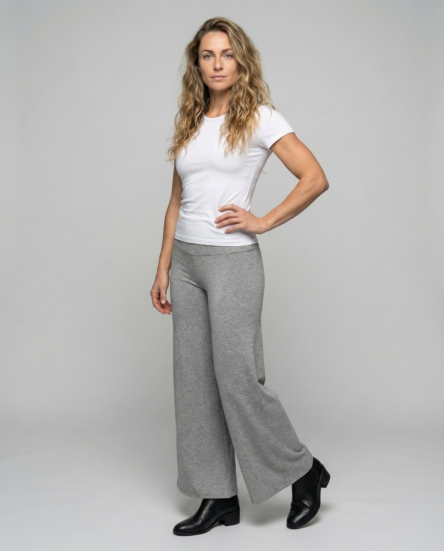 Damen High-Waist-Glockenhose Fließend - Eveloria