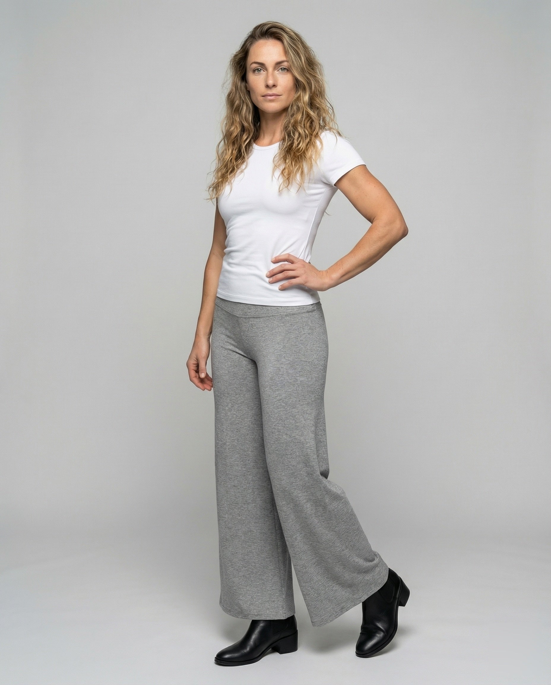 Damen High-Waist-Glockenhose Fließend - Eveloria