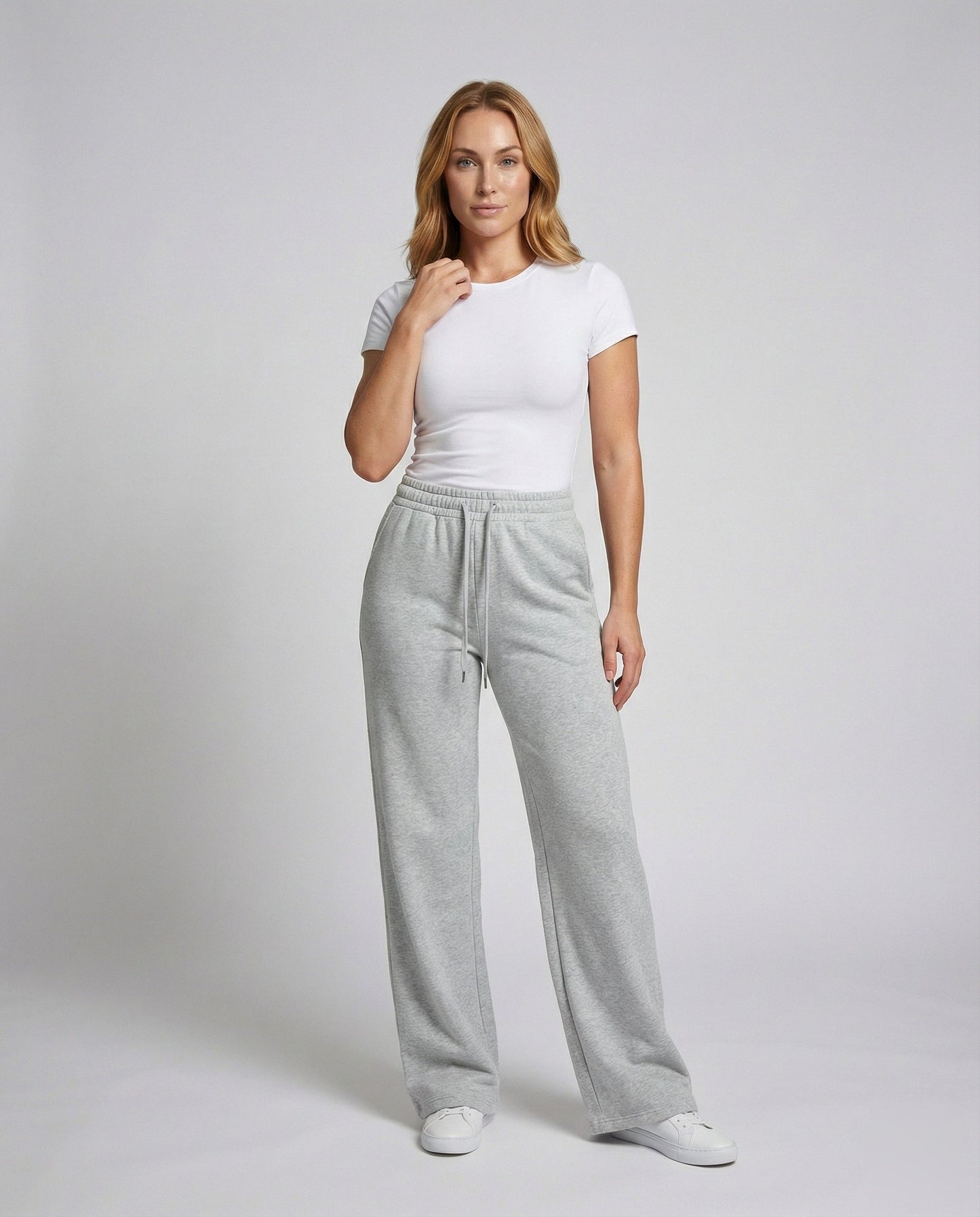 Damen Loungehose Baumwollmix Hochgeschnitten Schwarz - Eveloria