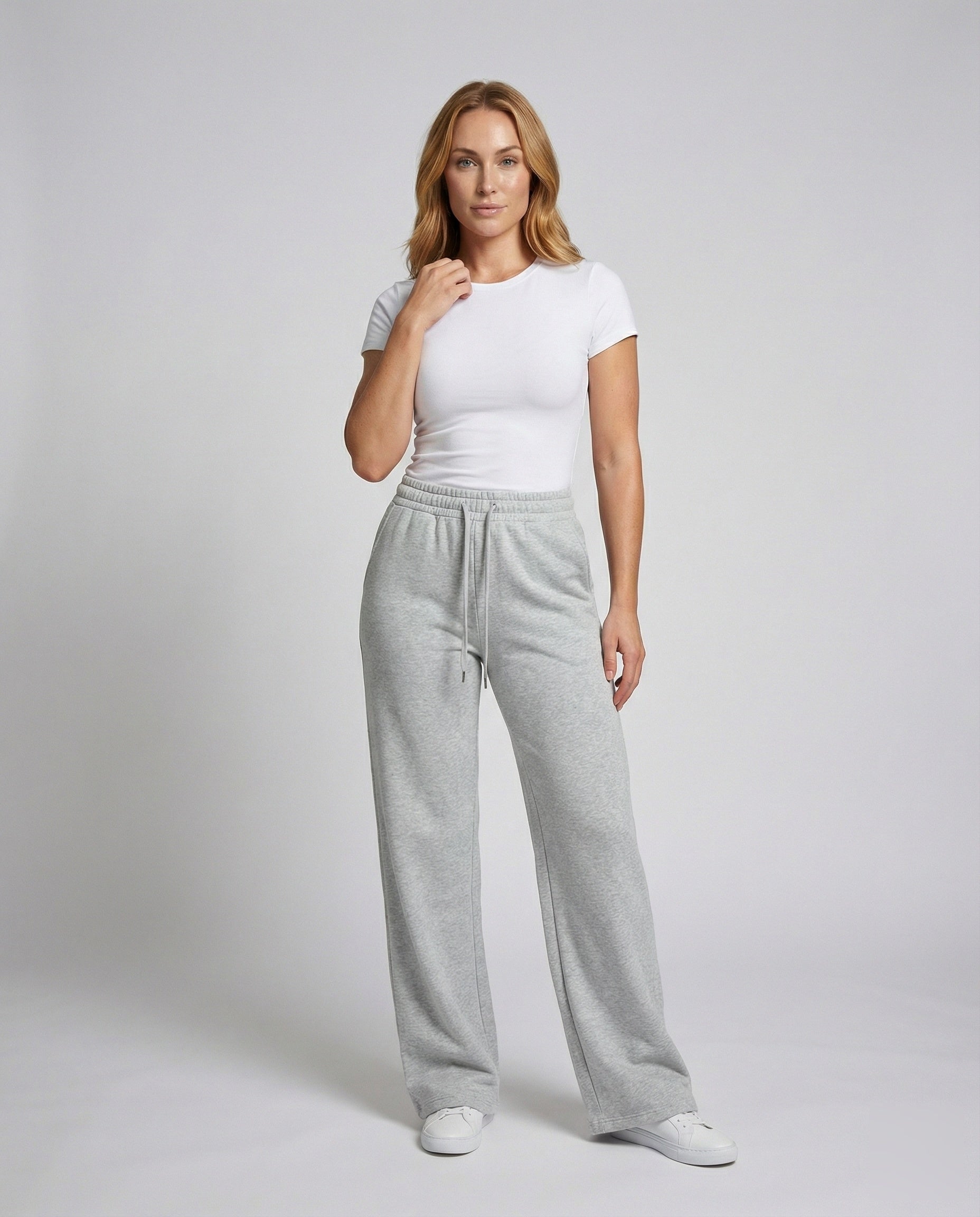 Damen Loungehose Baumwollmix Hochgeschnitten Schwarz - Eveloria