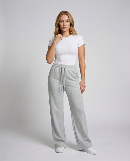 Damen Loungehose Baumwollmix Hochgeschnitten Schwarz - Eveloria