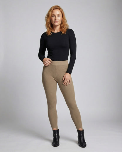 Damen Strick-Leggings Hochgeschnittene Knöchelschlitz - Eveloria