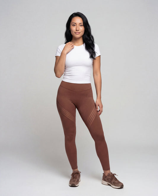 Damen Yoga-Leggings Hochgeschnitten Mesh-Einsätze Schwarz - Eveloria