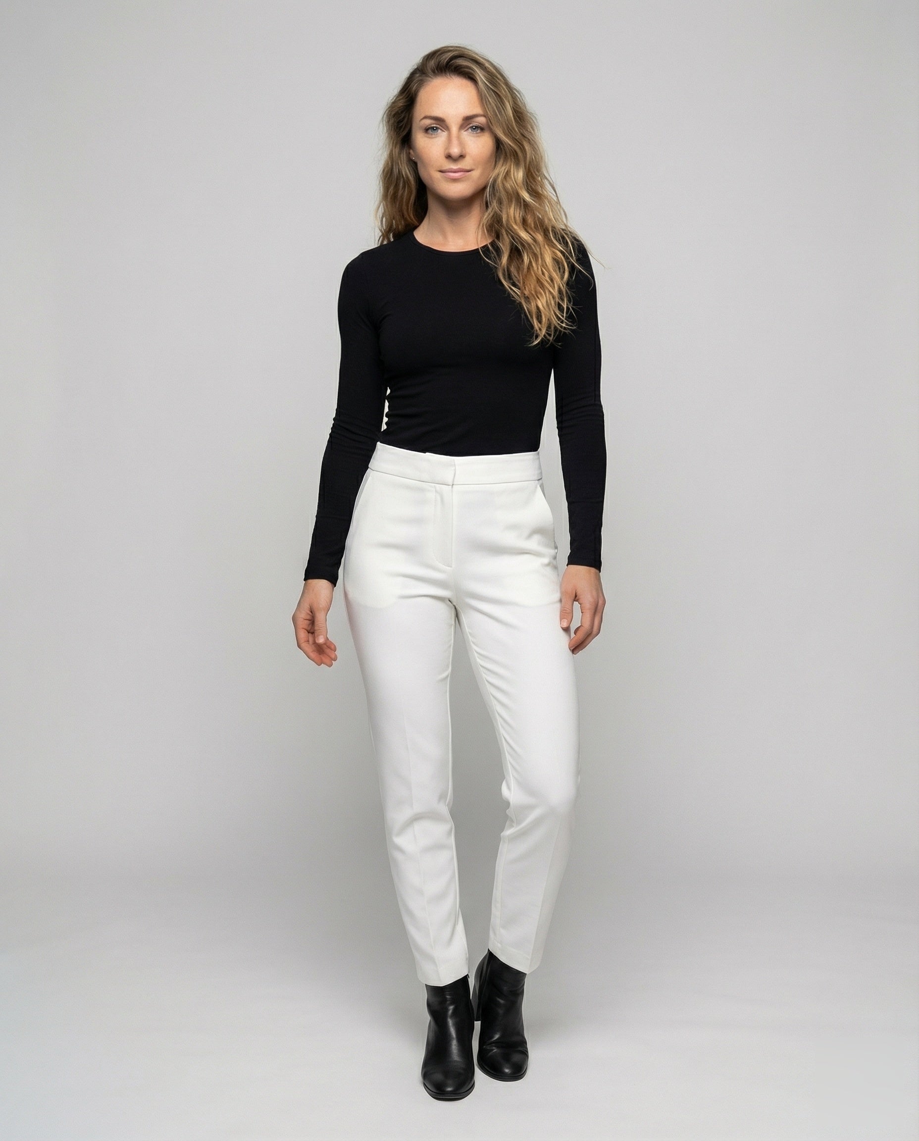 Damen Businesshose Knöchellang Stretch Komfortbund - Eveloria