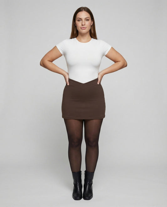 Damen Skaterrock Kurz V-Bund - Eveloria