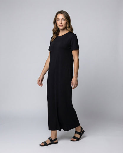 Damen Maxikleid T-Shirt-Style mit Seitenschlitz - Eveloria