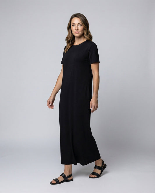 Damen Maxikleid T-Shirt-Style mit Seitenschlitz - Eveloria