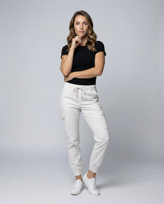 Damen Stretch-Cargo-Jogginghose Leicht Mit Klappentasche - Eveloria