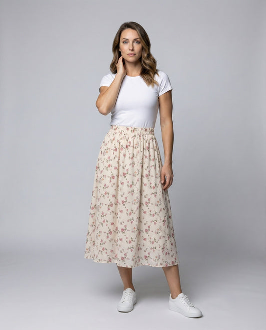 Damen A-Linie Midirock Leichter Chiffon - Eveloria