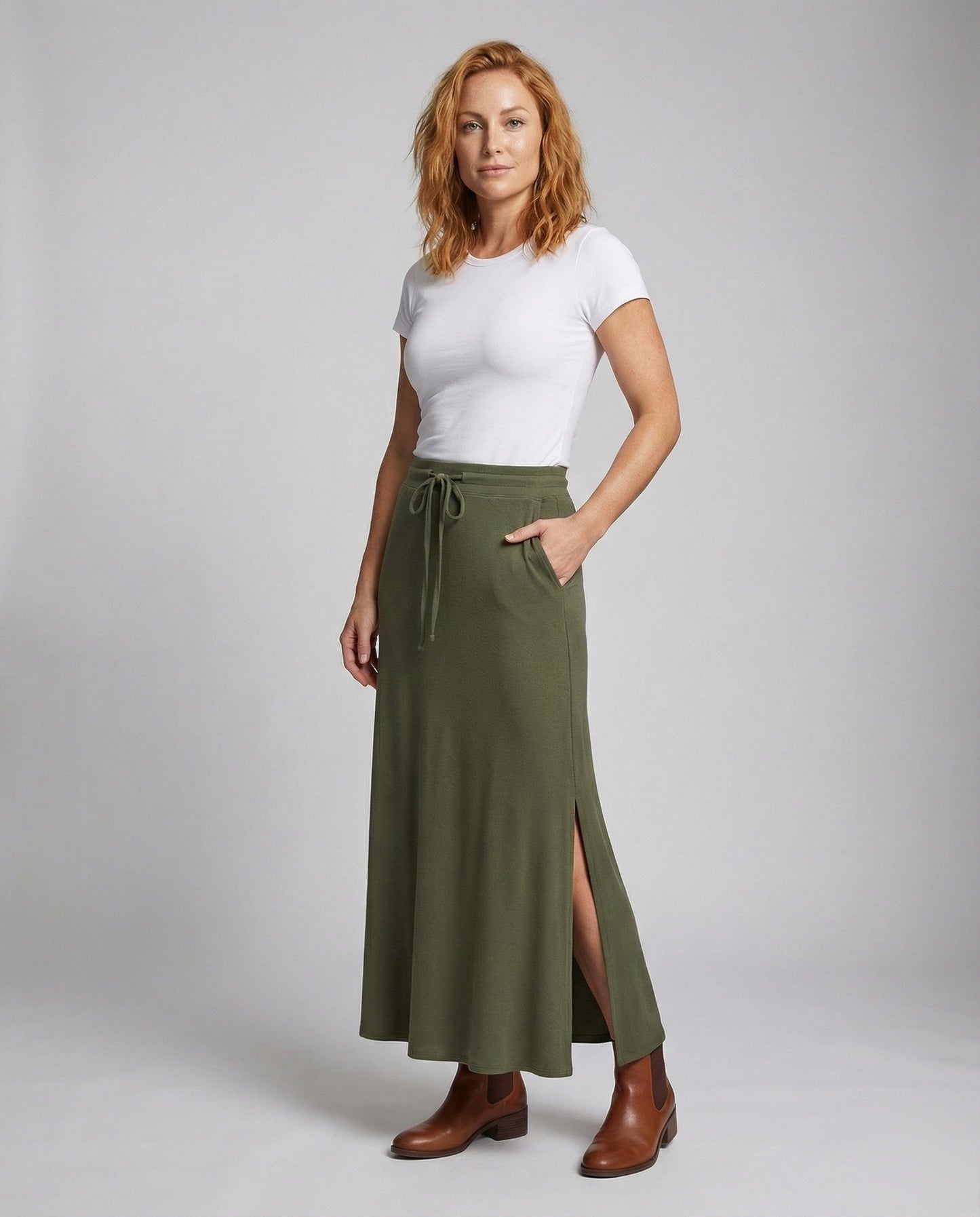 Damen Maxirock Fließendes Jersey Plissee - Eveloria