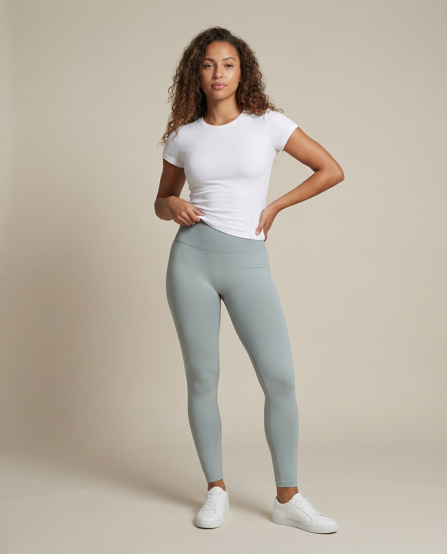 Damen Fitnessleggings Formend Raffung - Eveloria