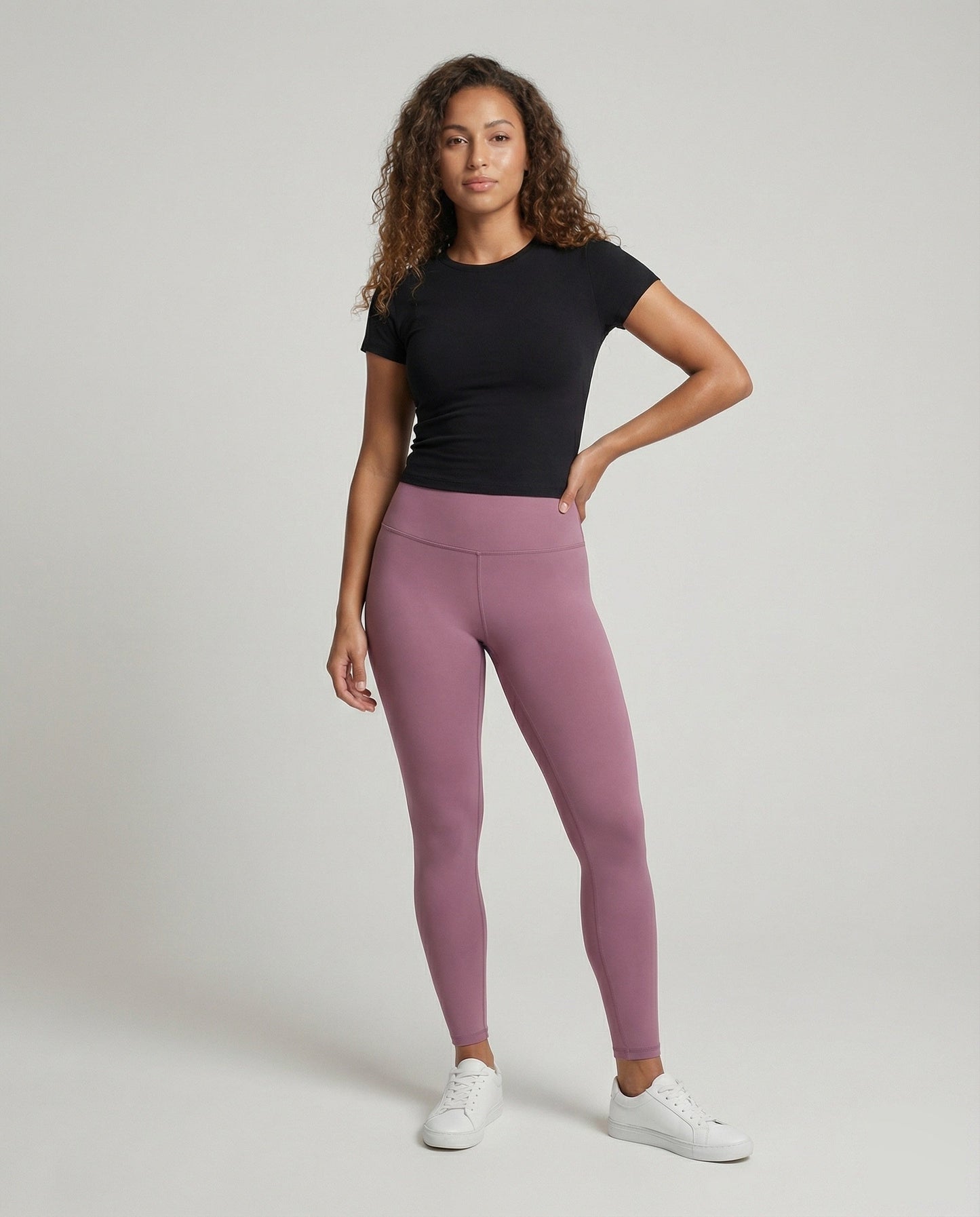 Damen Leggings Stretchmaterial Formend Schwarz - Eveloria