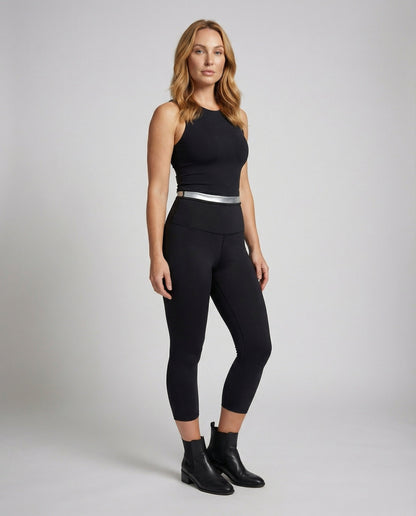 Damen Capri-Leggings Hochgeschnitten Stützbund - Eveloria