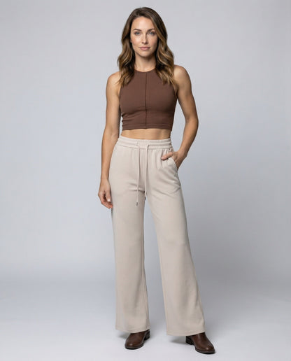 Damen Palazzo-Hose Hochgeschnitten Tunnelzug - Eveloria