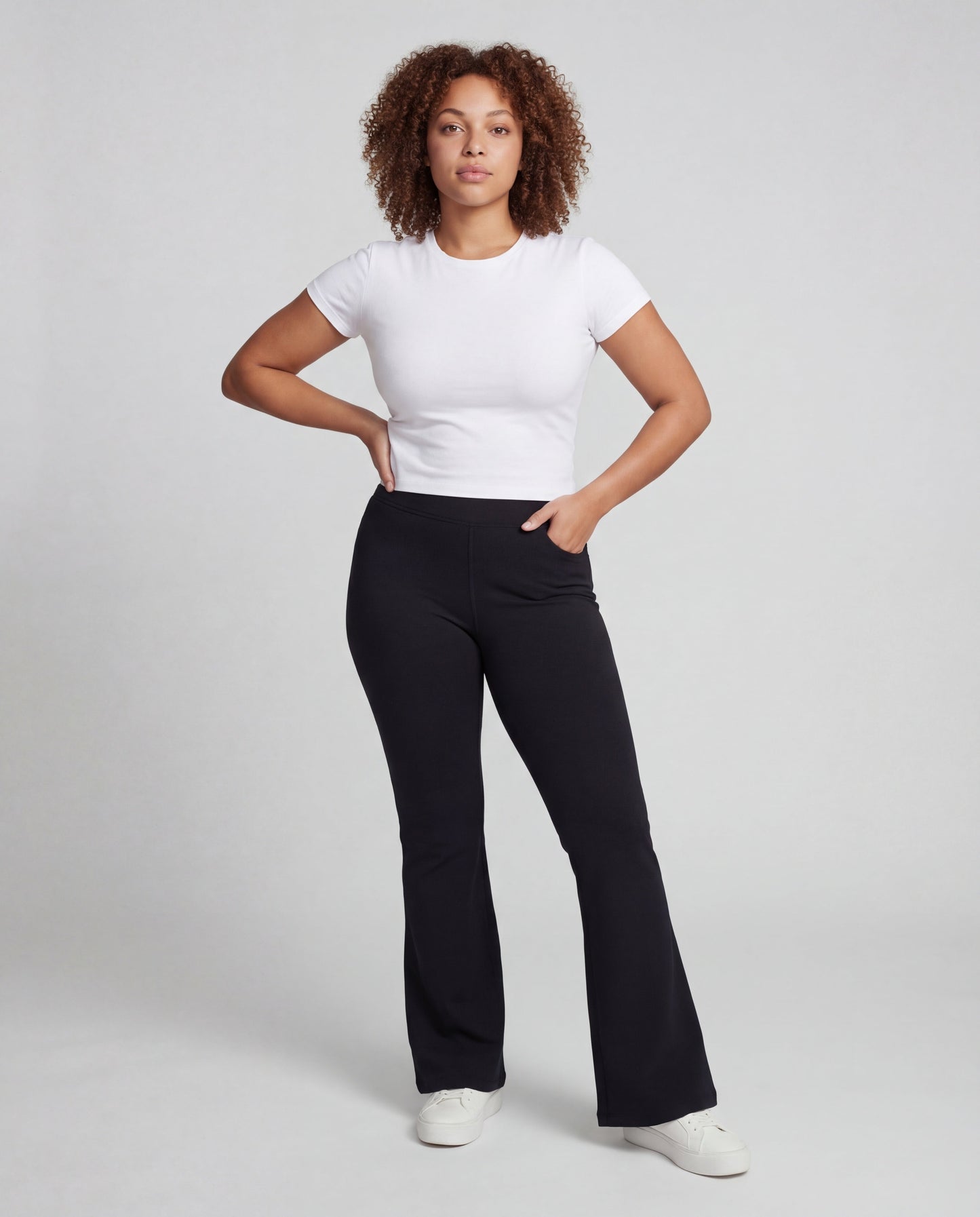Damen Hochtaillierte Jerseyhose Weites Bein - Eveloria