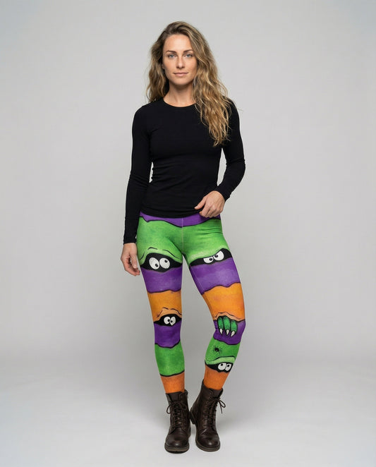 Damen Stricksocken Knielang Monsterprint - Eveloria