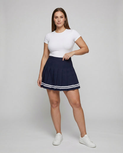 Damen Kurzer Faltenrock Collegestyle - Eveloria