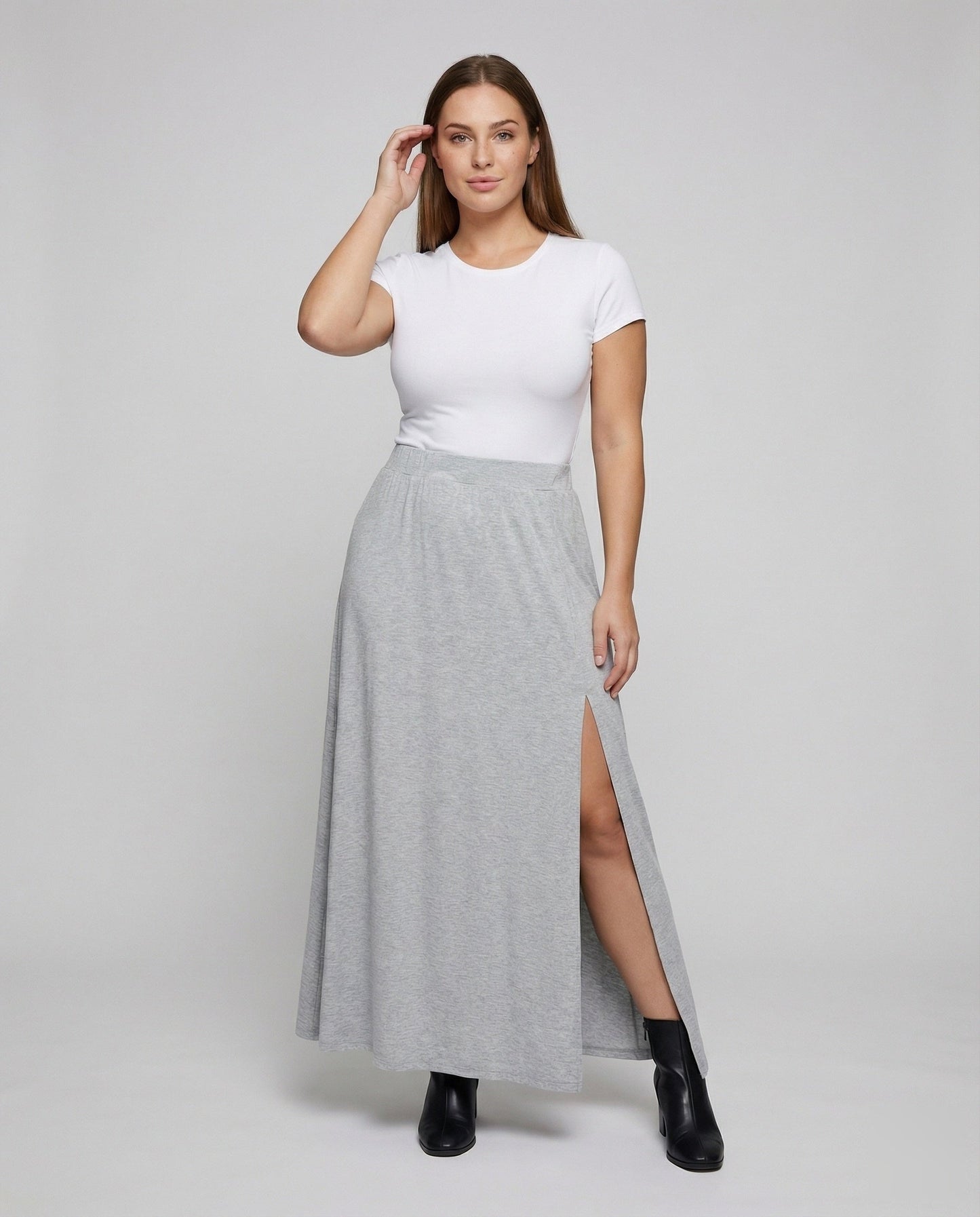 Damen Maxi-Rock mit tiefem Seitenschlitz Lang - Eveloria