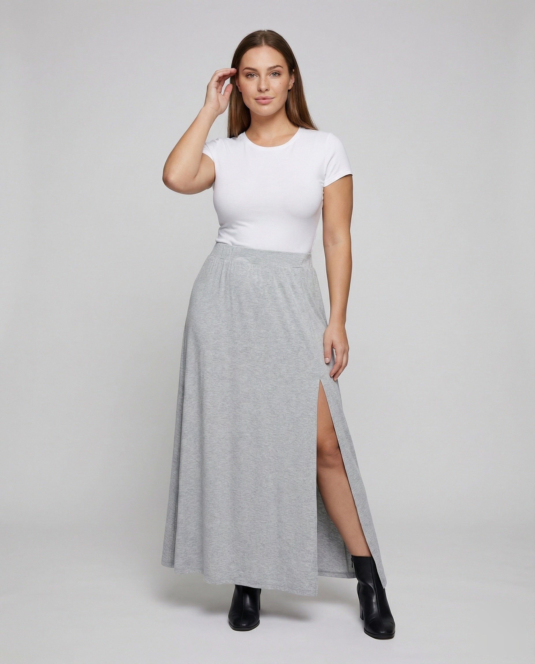 Damen Maxi-Rock mit tiefem Seitenschlitz Lang - Eveloria
