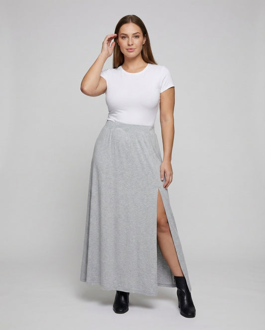 Damen Maxi-Rock mit tiefem Seitenschlitz Lang - Eveloria