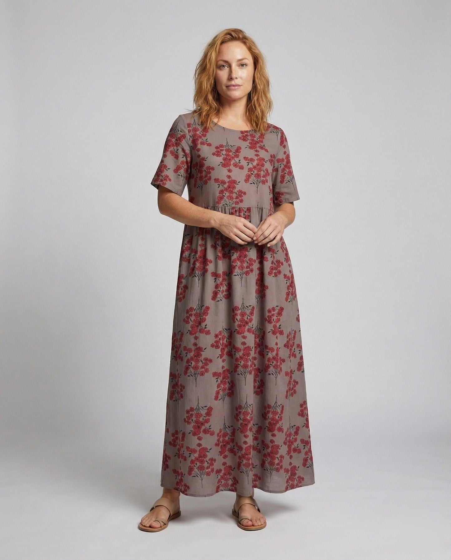 Damen Maxikleid Empire-Naht Locker Fallend - Eveloria