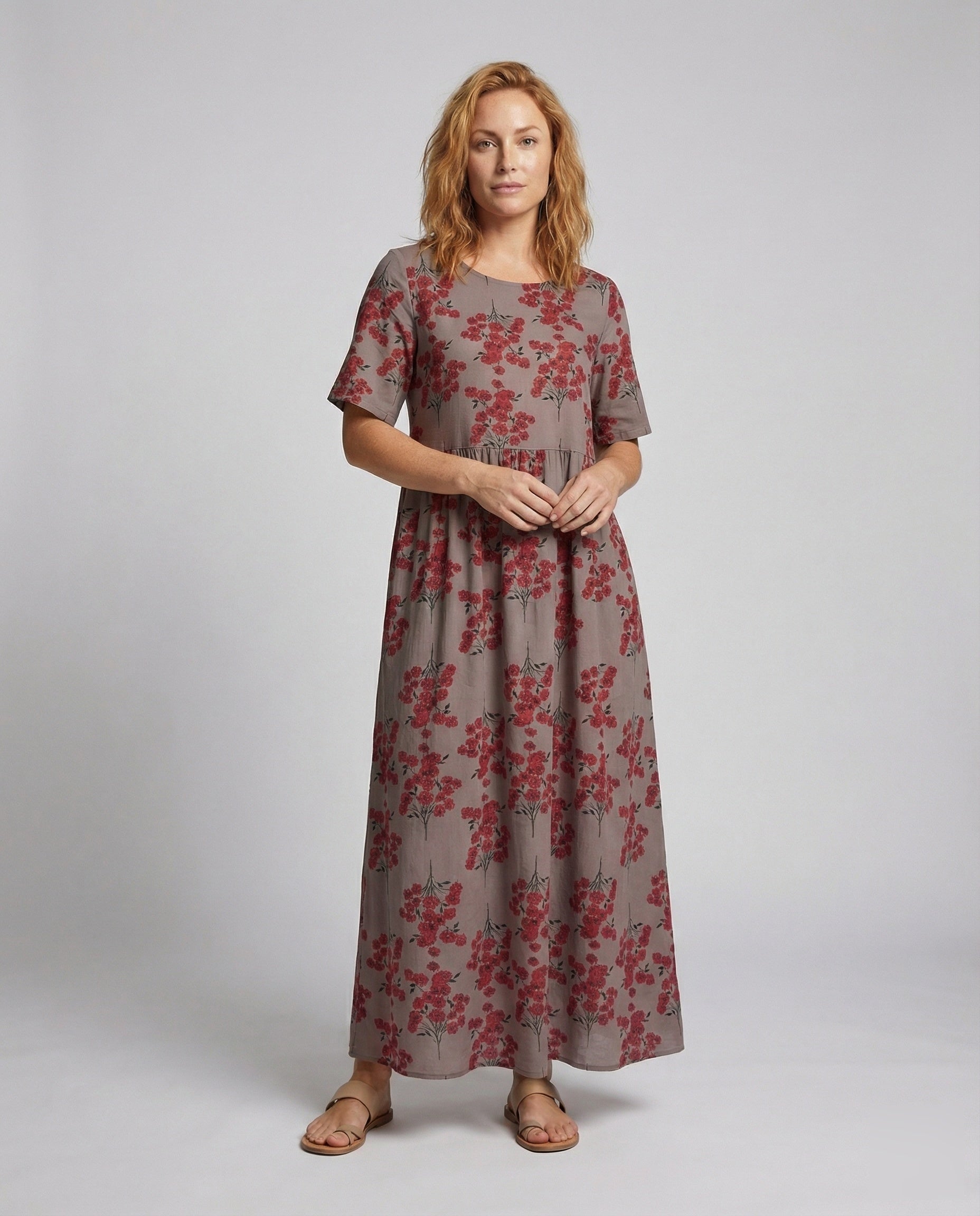 Damen Maxikleid Empire-Naht Locker Fallend - Eveloria
