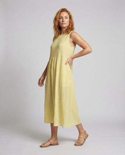 Damen A-Linien-Midikleid Luftig Taillenpasse - Eveloria