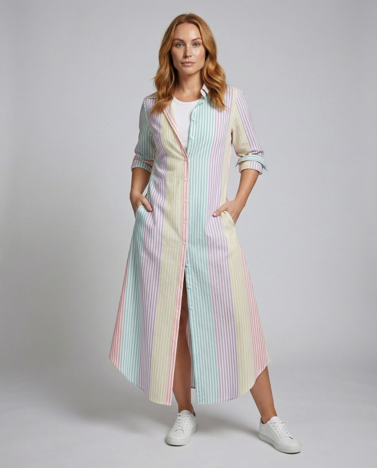 Damen Hemdkleid mit Handschrift-Print Leichtes Sommerkleid - Eveloria