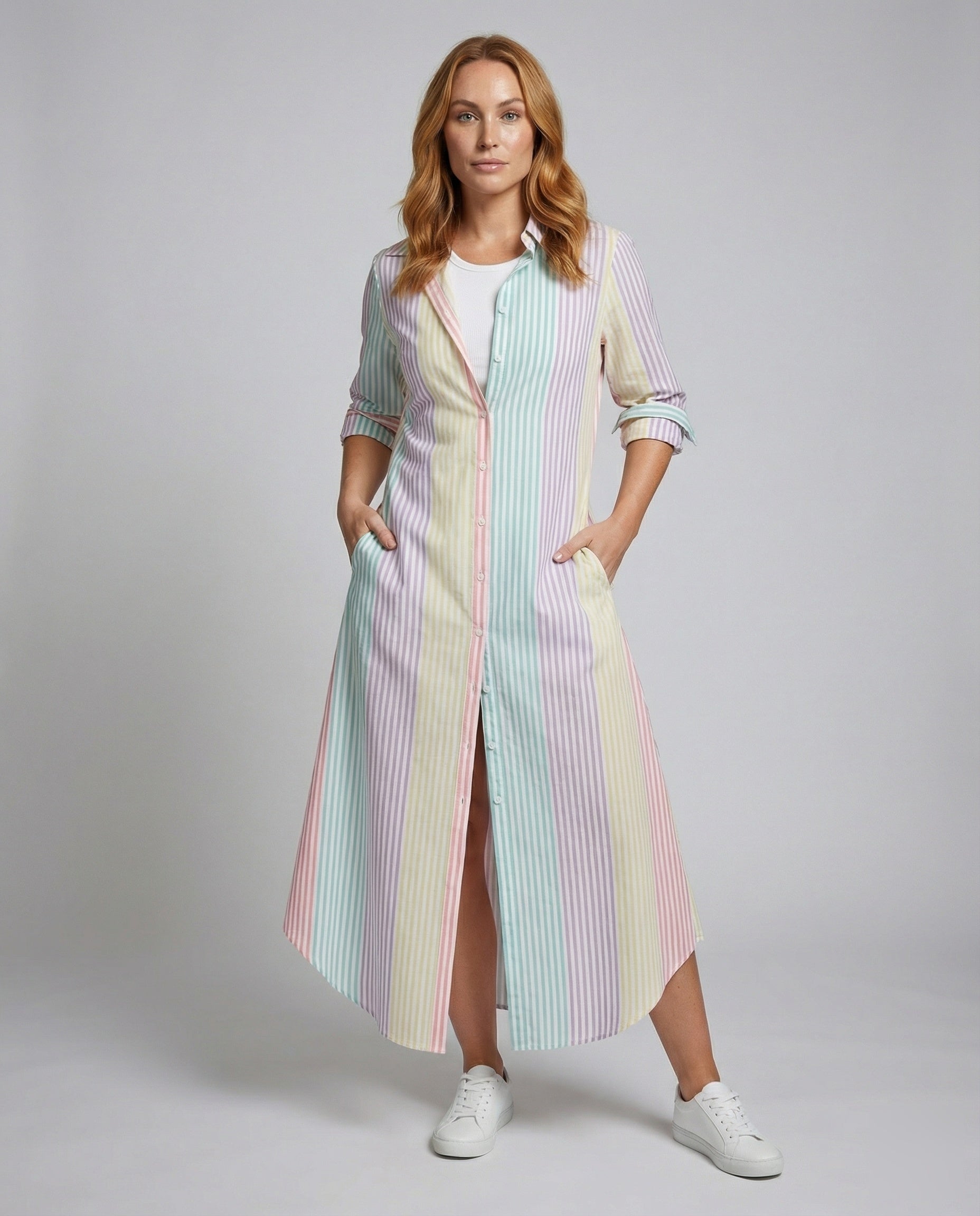 Damen Hemdkleid mit Handschrift-Print Leichtes Sommerkleid - Eveloria