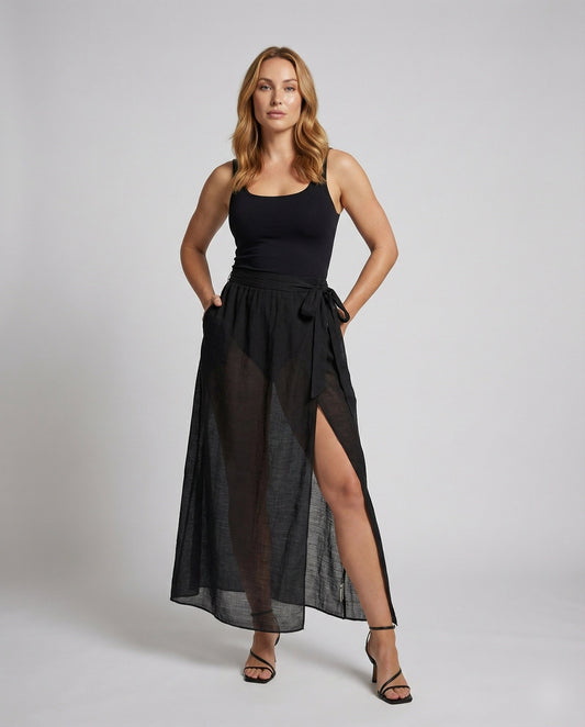 Damen Wickelmaxirock Voile Leicht - Eveloria