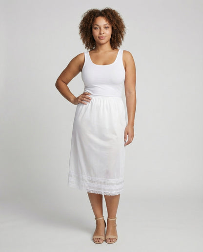 Damen Midi-Unterrock Spitze Schwarz - Eveloria