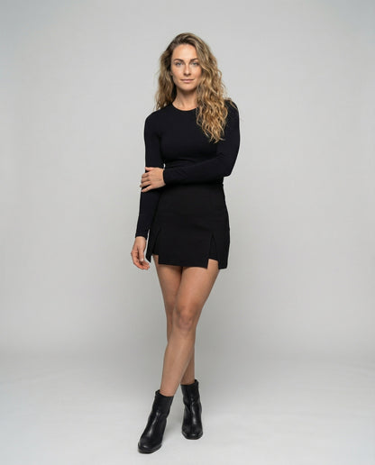 Damen Minirock Sicherheitsunterhose Schwarz - Eveloria