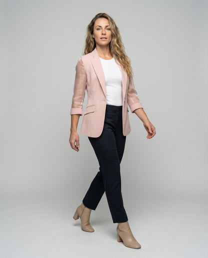 Damen Blazer Transparent Organza Ärmel - Eveloria