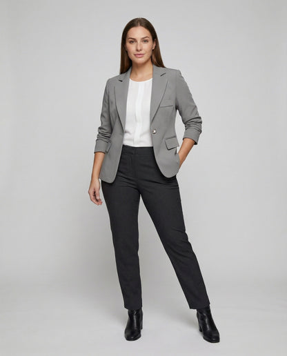 Damen Business Blazer Taillierte Optik Schwarz - Eveloria