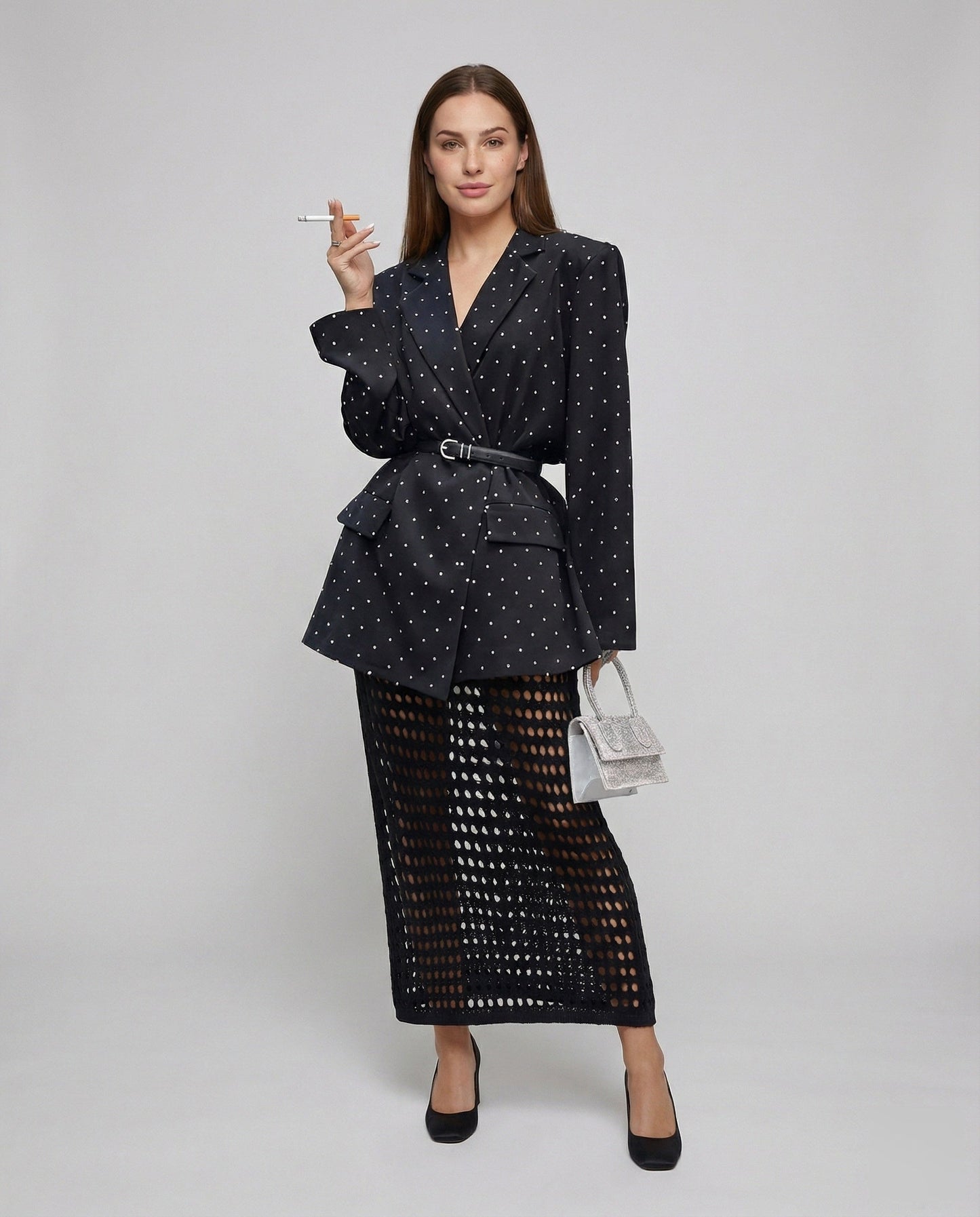 Damen Vielschichtiger Punktstruktur Blazer - Eveloria