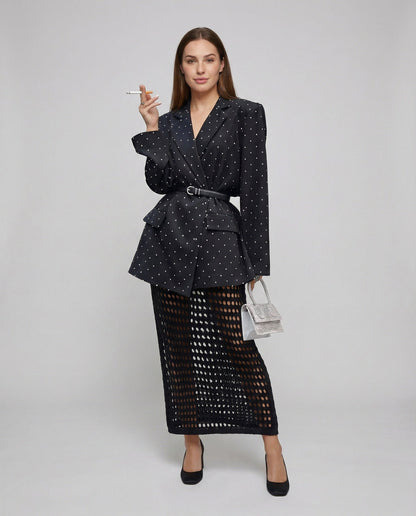 Damen Vielschichtiger Punktstruktur Blazer - Eveloria