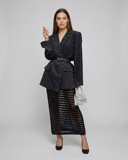 Damen Vielschichtiger Punktstruktur Blazer - Eveloria