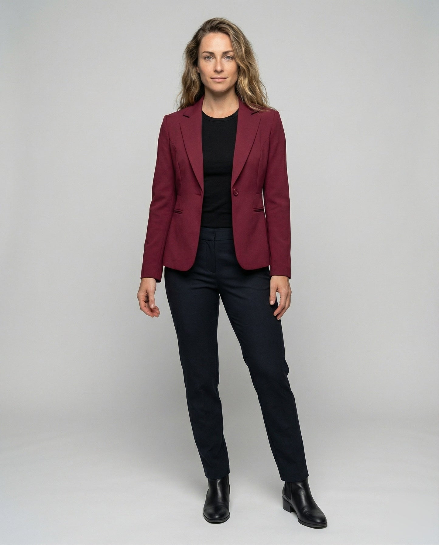 Damen Kurzblazer Dreiviertelarm Schwarz - Eveloria