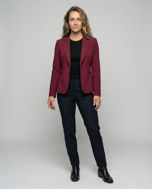 Damen Kurzblazer Dreiviertelarm Schwarz - Eveloria
