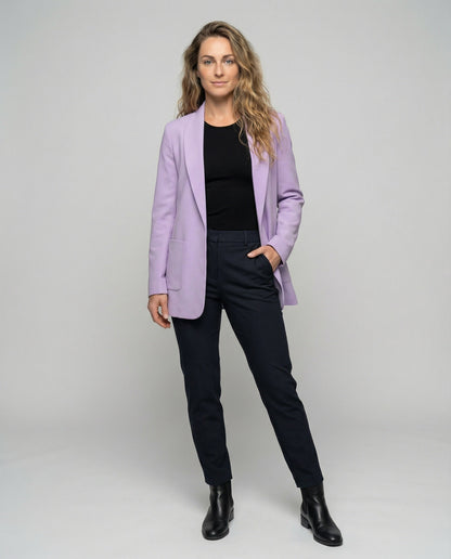 Damen Longblazer Modisch Kastig Schwarz - Eveloria
