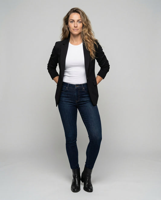 Damen Longblazer Formell Reverskragen - Eveloria