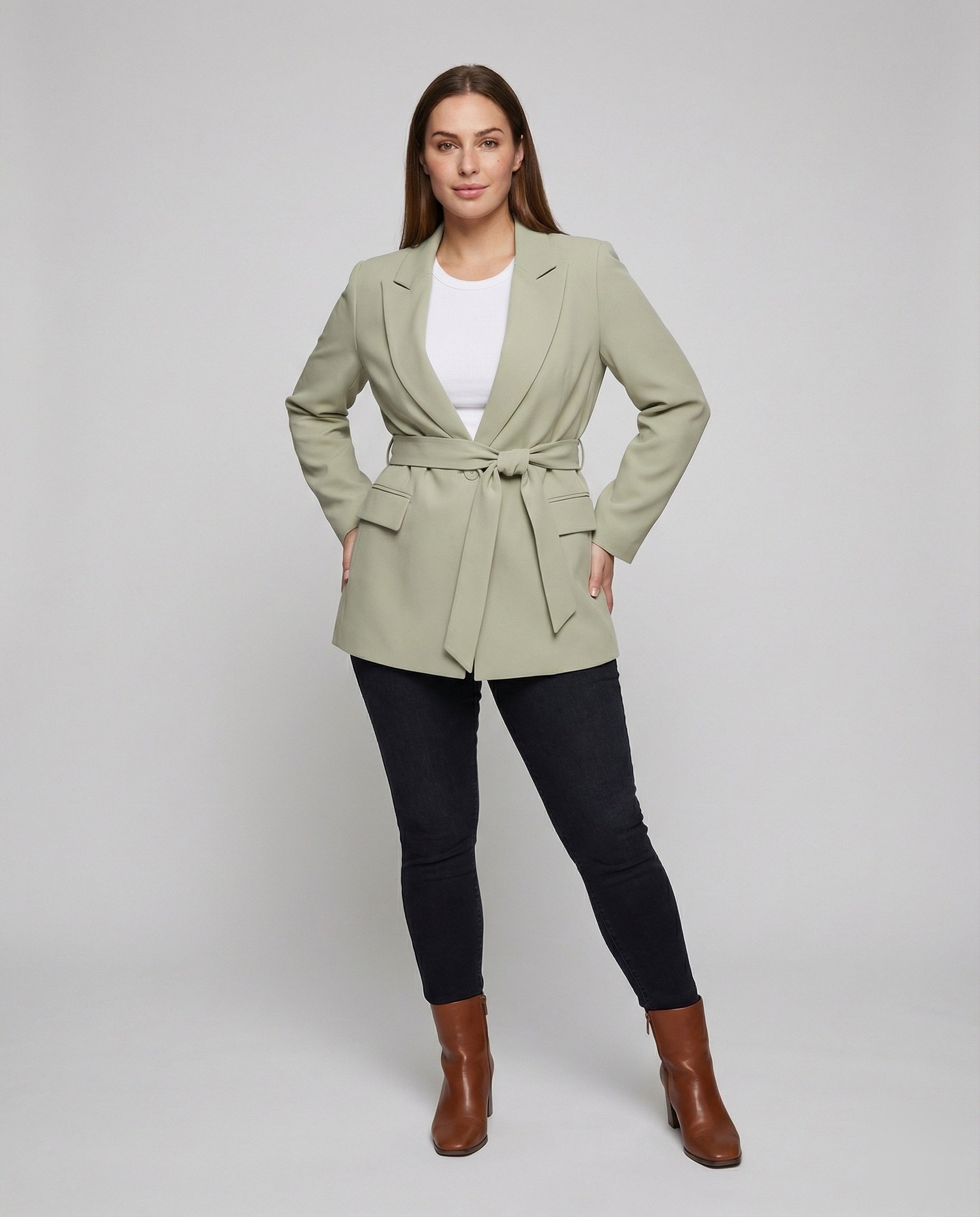 Damen Reversblazer mit Dekorativer Bindeschleife - Eveloria