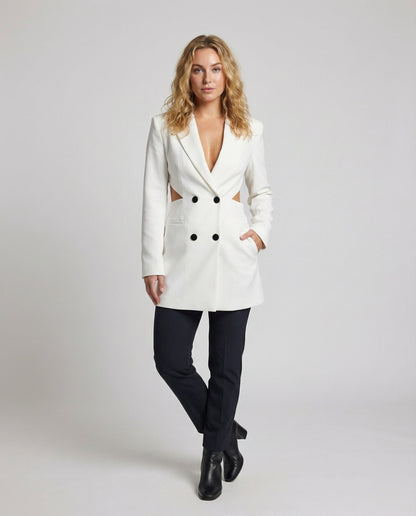 Damen Bleistiftrock Set mit Cropped Blazer - Eveloria