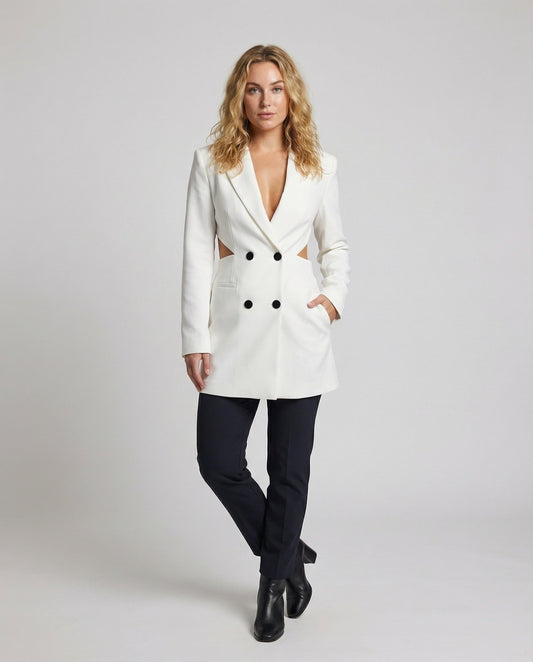 Damen Bleistiftrock Set mit Cropped Blazer - Eveloria