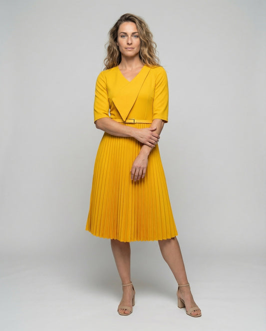 Damen Midikleid Drapé-Rock Schwarz - Eveloria