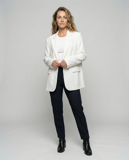 Damen Oversize Boyfriend Blazer Entspannt Schwarz - Eveloria
