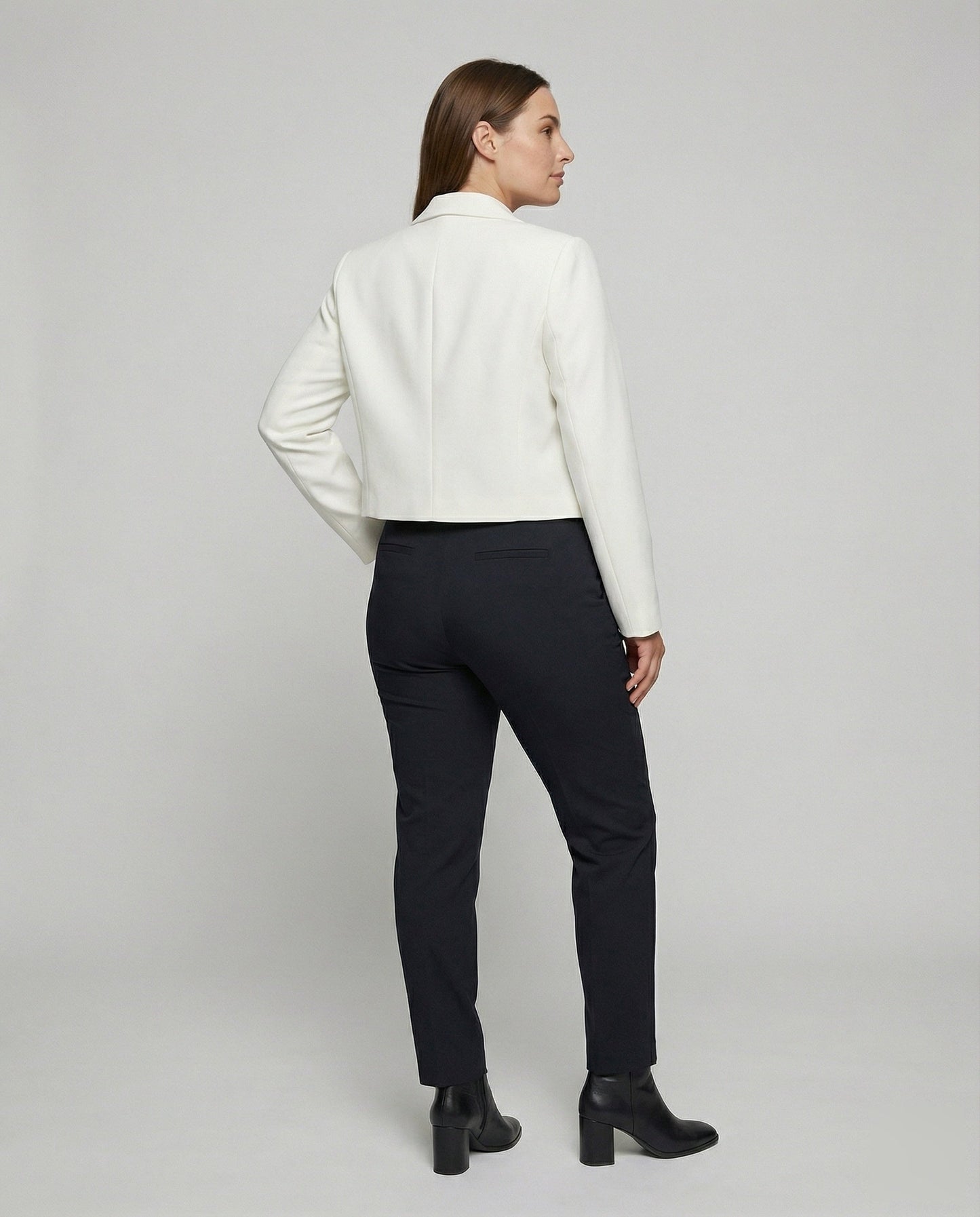Damen Zweireiher Blazer Verkürzt