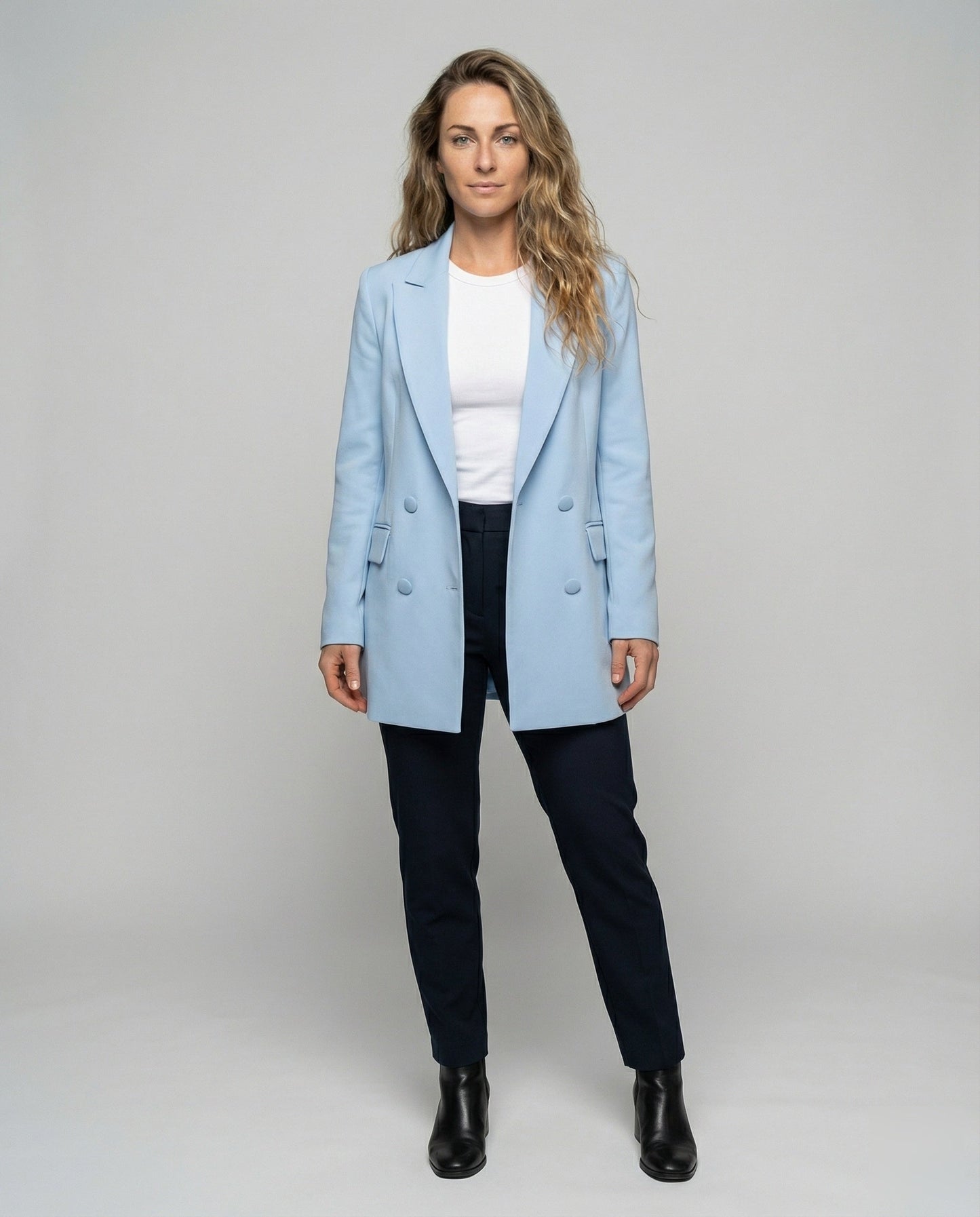 Damen Doppelreiher Blazer Klassisch Verlängert - Eveloria