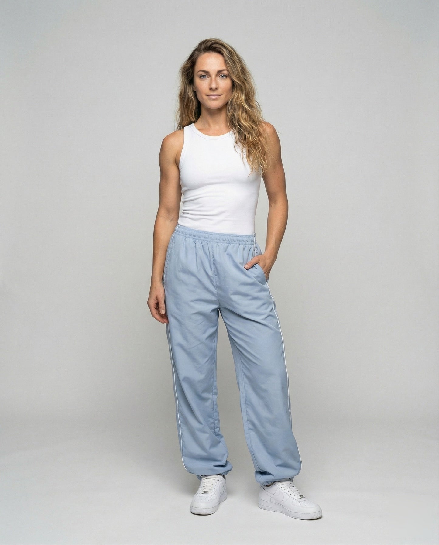Damen Sportive Reflektor Jogginghose Schwarz - Eveloria